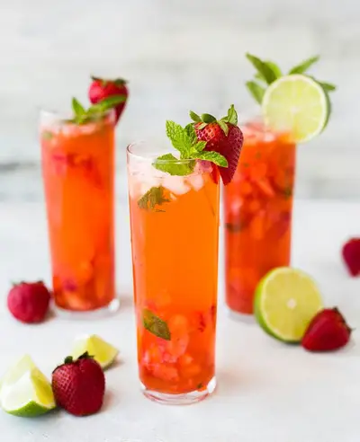 Strawberry mint cooler