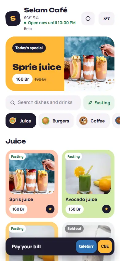 Fresh · See a live menu