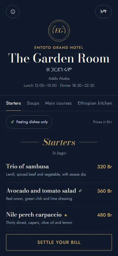 Grand · See a live menu