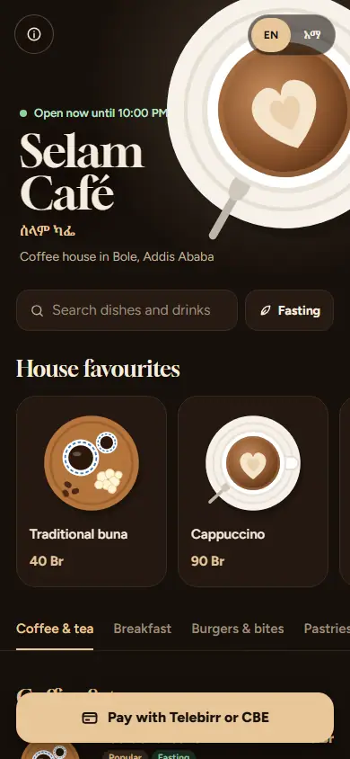 Buna Night · See a live menu